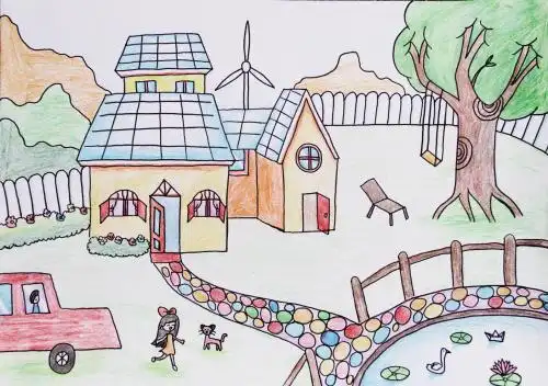 理想的居住环境简笔画