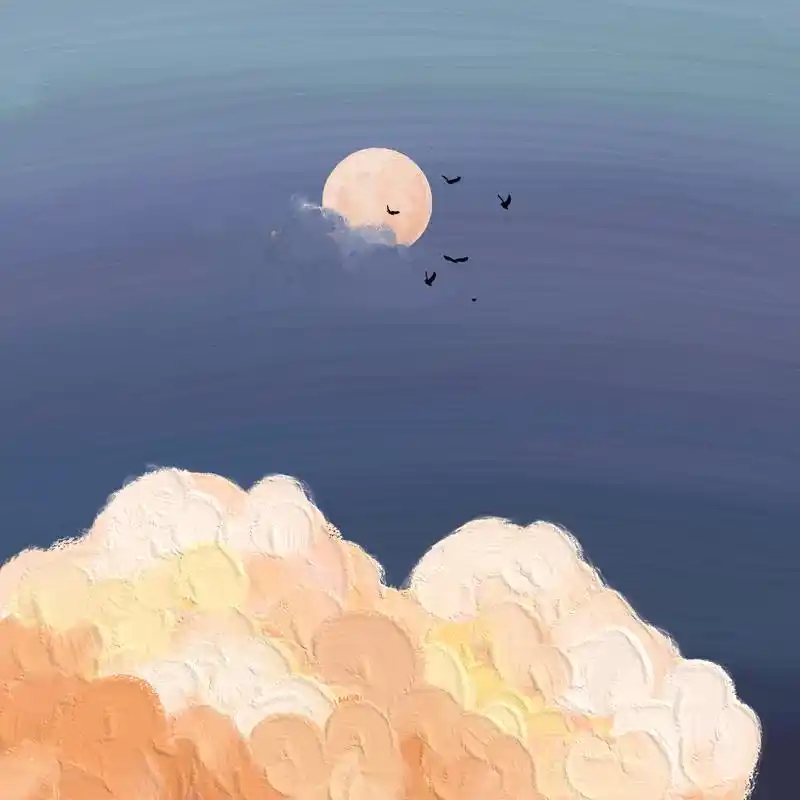 治愈系粉色朋友圈背景图油画壁纸