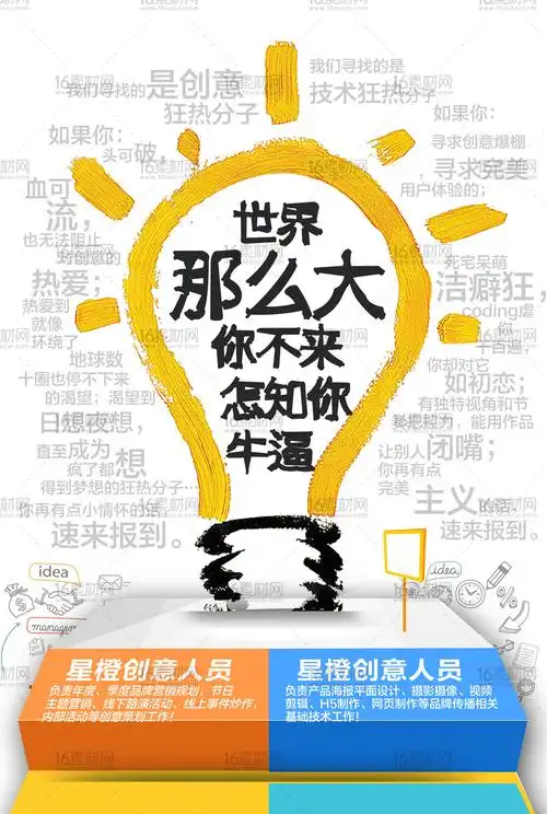 创意企业招聘海报psd分层素材