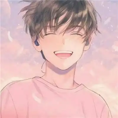 微笑的动漫男生头像开心大笑让你心情大好的