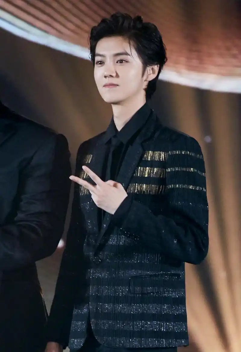 鹿晗从花样少年到成熟男人,黑金色西装配大背头,展现硬汉气质
