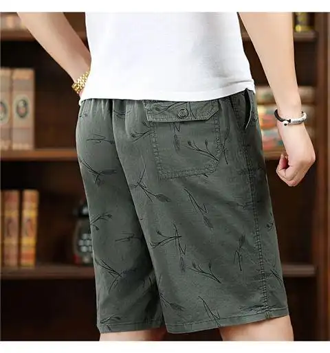 休闲短裤男纯棉沙滩裤男宽松男士夏季短裤大码五分裤 8号款米白 xl