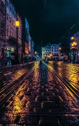 唯美街头夜景背景图片壁纸