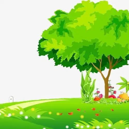 简笔画房子和树和小河图片 房子和大树草地图片简笔画树 卡通 大树