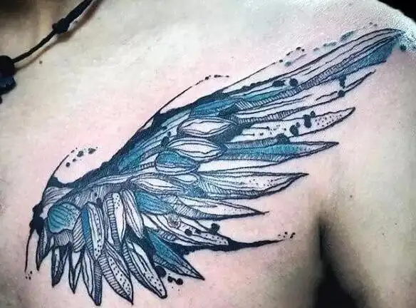 背部纹身经典好看的翅膀纹身图案2