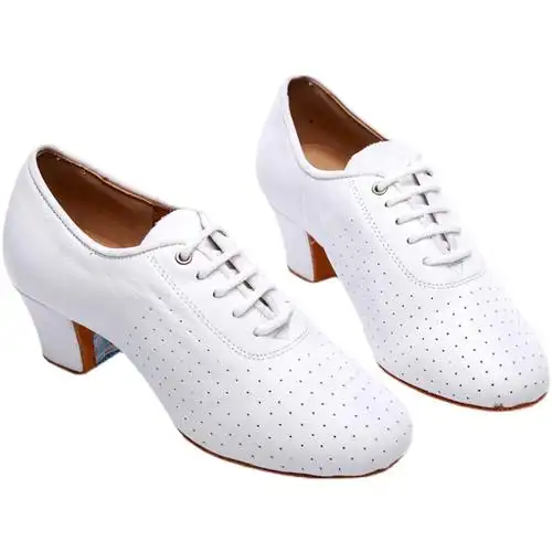 舞鞋贝蒂新版白色拉丁拉丁舞t1b教练两点室内拉丁舞鞋