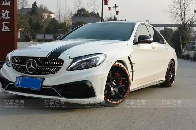 奔驰c200改装卡尔森包围 19寸bbs ch-r轮毂