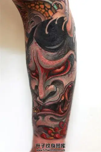 邪恶的般若纹身小臂般若菊花纹身