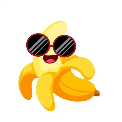 黄色手绘卡通戴墨镜香蕉水果元素gif水果元素[gif]