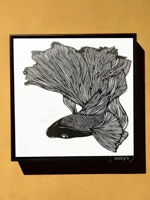 现代剪纸艺术复刻一幅有灵魂的鱼刻纸