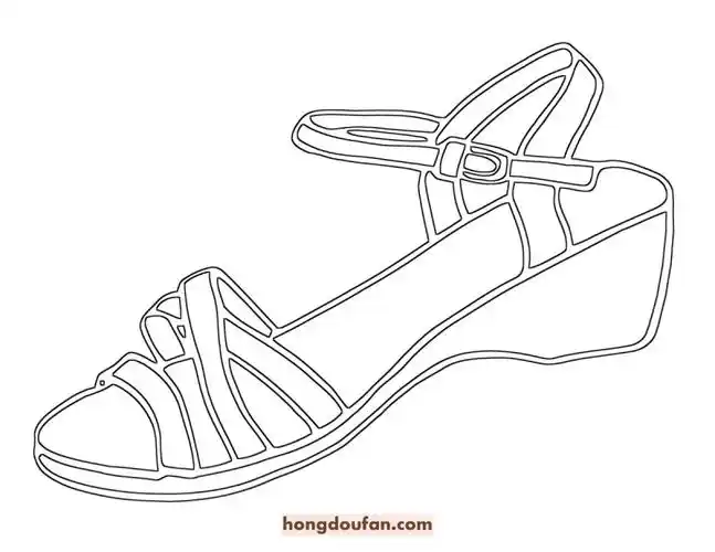 标签儿童画,凉鞋,填色,夏天,妈妈,形状,涂色,鞋子,鞋子简笔画,高跟鞋