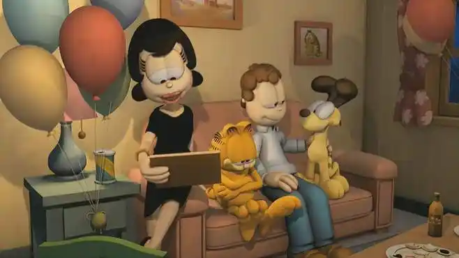 加菲猫:乔恩和丽萨约会,加菲猫在旁边各种吐槽,好搞笑-母婴亲子视频