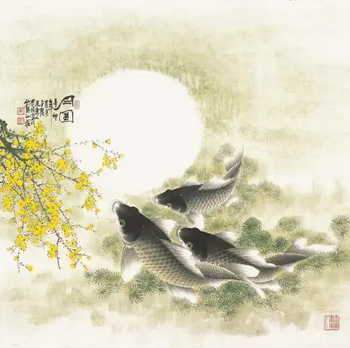 "中国画鲤第一高手"——朱贵成工笔鱼作品欣赏