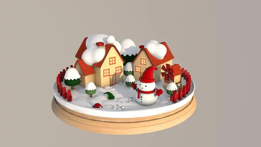 c4d雪景建模渲染