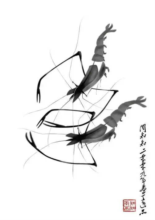 水墨虾|插画|商业插画|mars知 - 原创作品 - 站酷 (zcool)