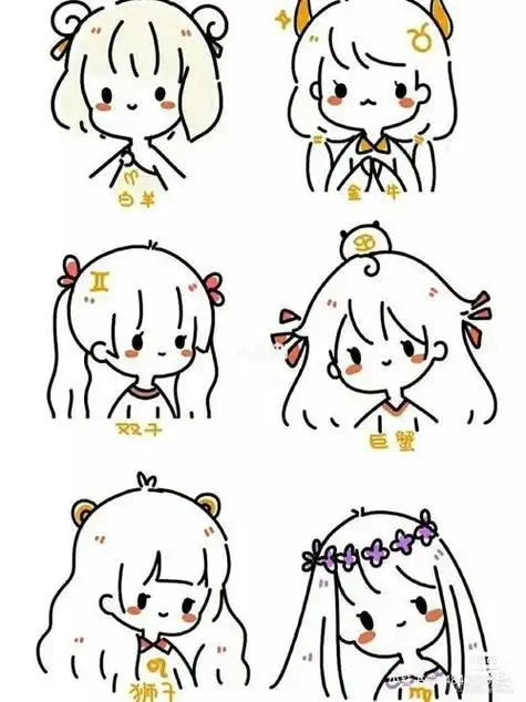 萌萌哒简笔画可爱星座