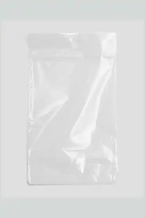 透明袋子褶皱标签胶贴样机效果图