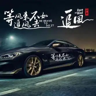 贤狐等风来不如追风去车贴个性创意文字网红后挡风玻璃车门装饰用贴纸