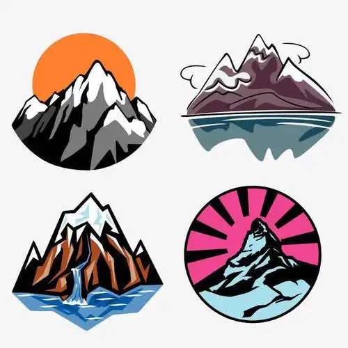 彩色山脉简笔画