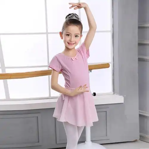 儿童舞蹈练功服形体衣服女童芭蕾舞连体服短袖舞蹈室内衣服秋冬