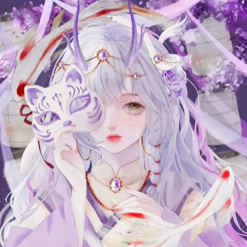 古风狐妖面具闺蜜头像