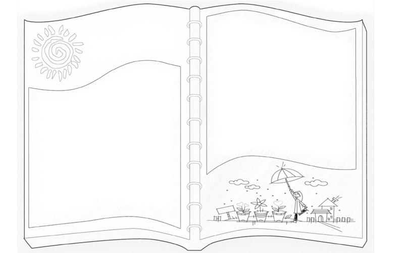 中小学生 a4空白涂色 节日手抄报模板大全共14张