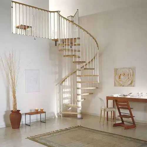 定制室内中柱旋转楼梯整体复式阁楼别墅家用螺旋梯旋转式小面积