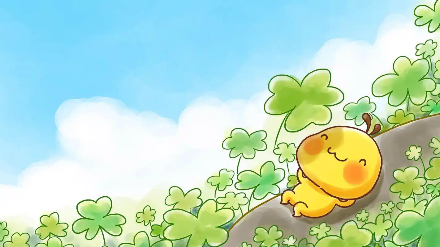 可爱卡通人物油爆叽丁唯美节气高清桌面壁纸