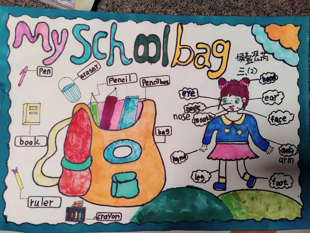 三年级英语特色作业之--创意字母画.#每天学习一点点进步一点 - 抖音