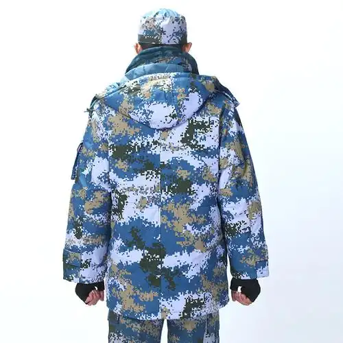 **07海洋迷彩作训大衣 海洋迷彩防寒大衣作训服保暖冬季防.