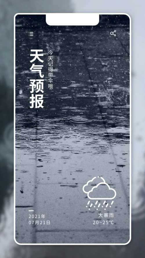 实景天气预报手机海报