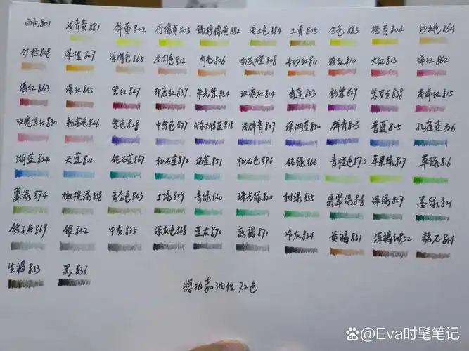 辉柏嘉72色油性色卡及名称 自己按相近色重新排了个序 希望能有帮助