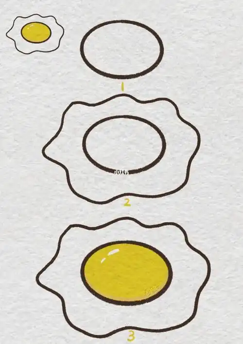 荷包蛋简笔画