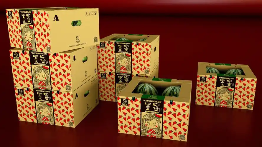 给印厂设计的一批西瓜纸箱包装模版