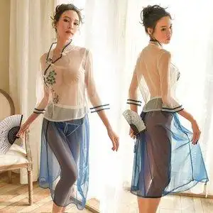 透明旗袍透视装图片