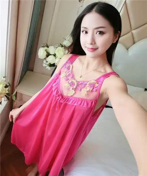 女生睡衣性感女士睡裙韩版冰丝蕾丝睡衣夏吊带无袖加肥大码200斤胖mm