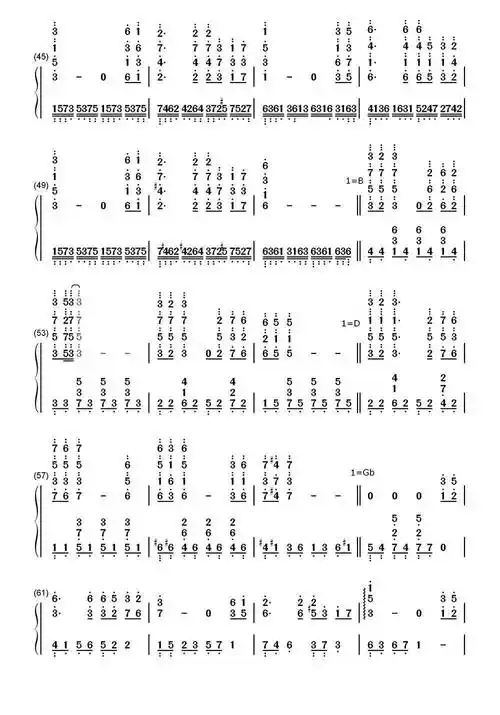 白月光钢琴简谱双手乐谱