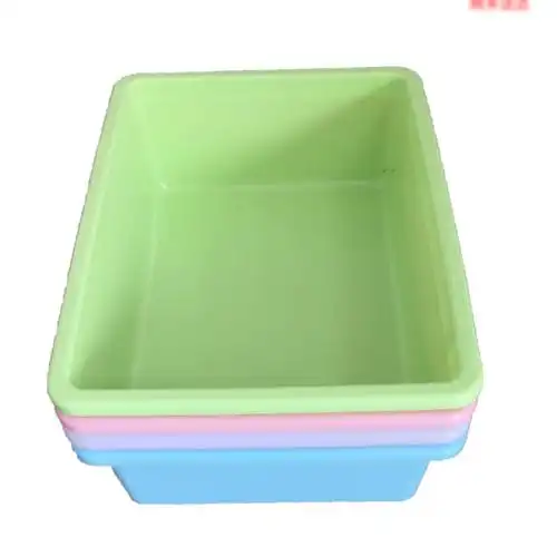 京兰幼儿园收纳篮收纳筐长方形玩具框医院厨房塑料筐子彩色收纳盒10个