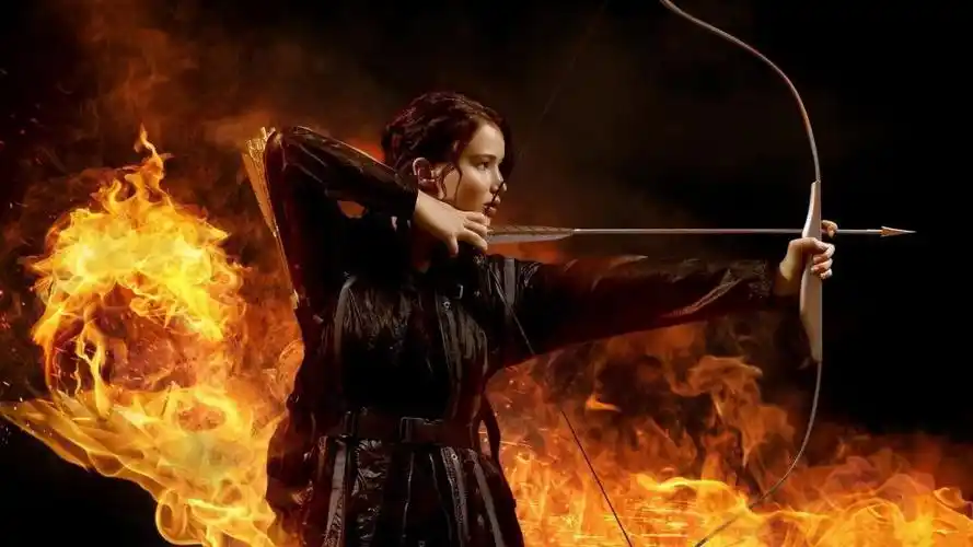 电影,饥饿的游戏,女孩,饥饿游戏,詹妮弗劳伦斯,詹妮弗劳伦斯,武器,弓