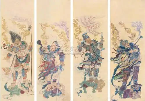 【四大天王 立轴 绢本】拍卖品_图片_价格_鉴赏_绘画_雅昌艺术品拍卖