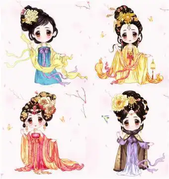 儿童简笔画四大美女