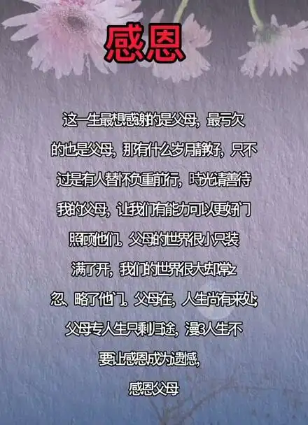 这一生要感谢的是父母,最亏欠的也是父母!