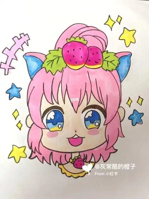 动漫人物头像儿童画