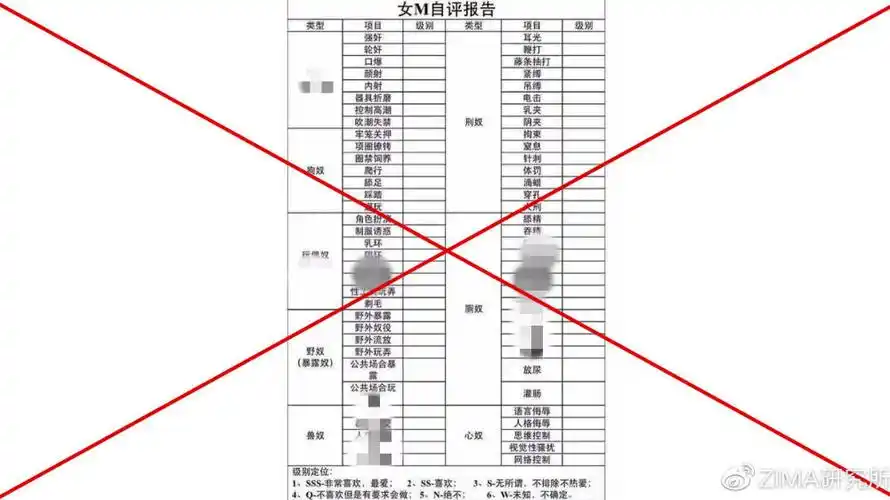 1:从那份扯淡的字母圈女m自评表说起
