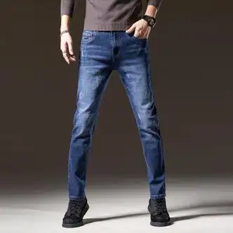 坠倾2023款牛仔裤男士春秋款修身小脚长裤子柔软高弹力休闲男裤9001
