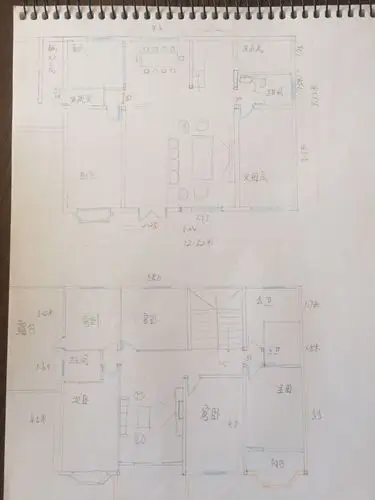 在农村盖两层的楼房,这是画了个草图,最开始没设计有玄关,网上说得有
