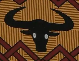 佤族牛头正面简笔画