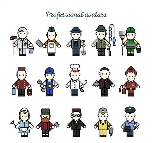 6种不同职业的人物简笔画