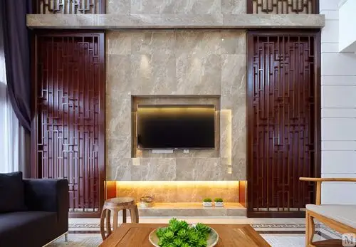 中式客厅背景墙装修效果图