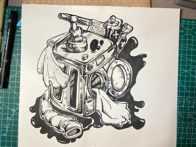 视觉传达设计对比主题黑白画过程分享